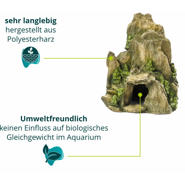 Aqua Della Stein mit Moos 19cm